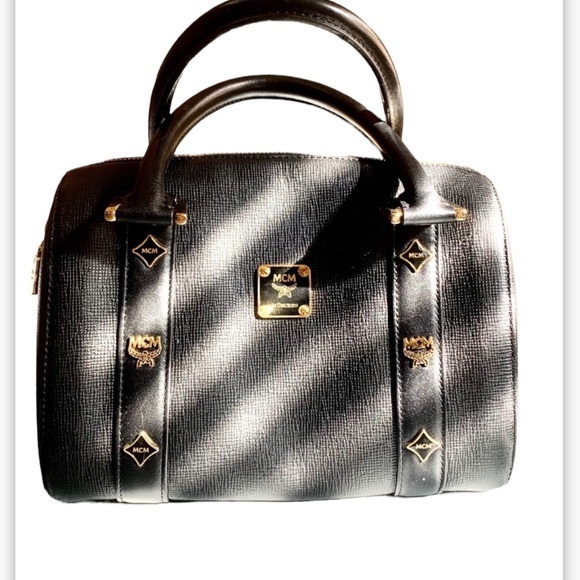 MCM Black Boston FIRM bag Handbag Purse - Picture 2 of 14